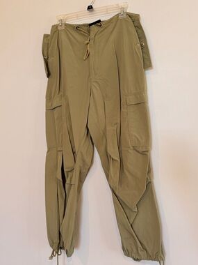 Local European Olive Green Cargo Pants with Drawstring
